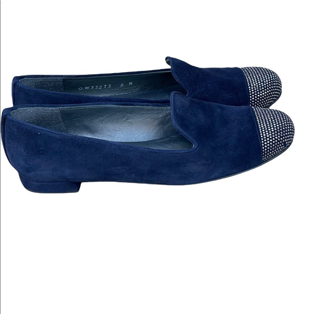 Stuart Weizmann Lingo Silver Stud Cap Slip On Loa… - image 2